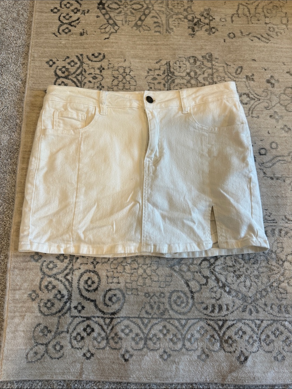 Amazon White Denim Mini Skort